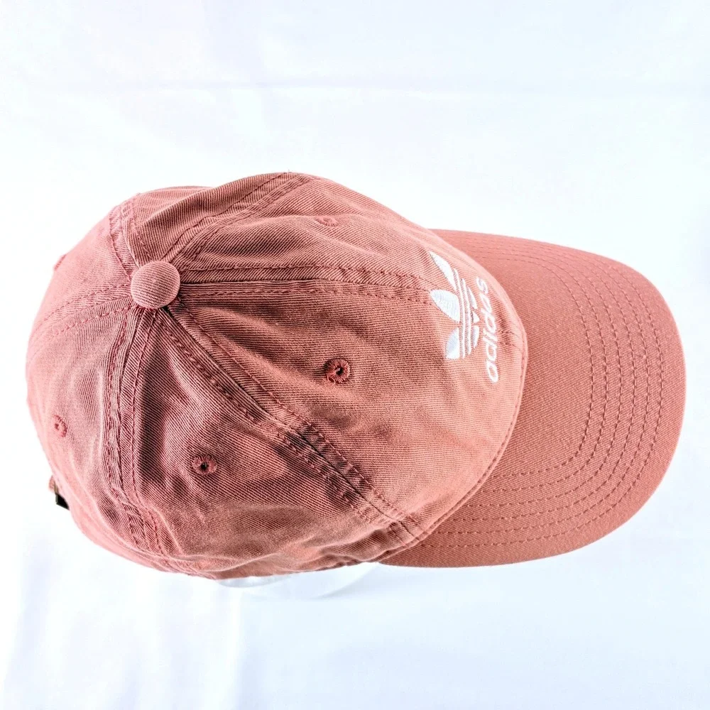 adidas Baseball Cap Salmon‎ Pink Embroidered Trefoil Adjustable Dad Hat